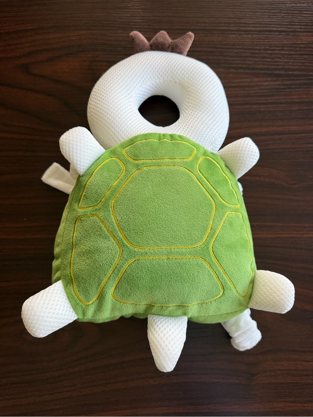 Plush Green Turtle Head Support Protector Pillow Backpack for Falling Walking